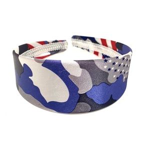 Headband Blue White Gray Camouflage 2”